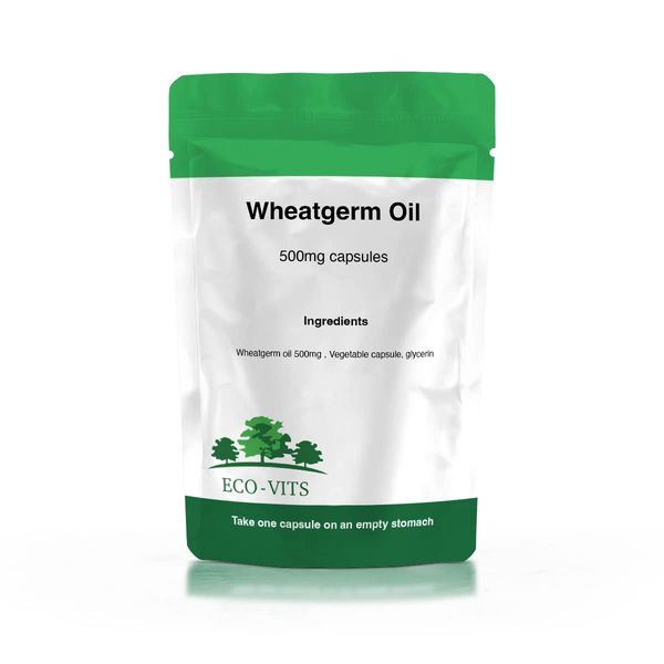 ECO-VITS WHEATGERM Oil (500MG) 365 CAPS. Recyclable Packaging. Sealed Pouch