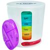 JFA Medical Weekly Oval Pill Box Organiser/Reminder for Medicines Supplements, Vitamins, 7days, 4 compartments per Day – Morning, Noon, Evening and Bed