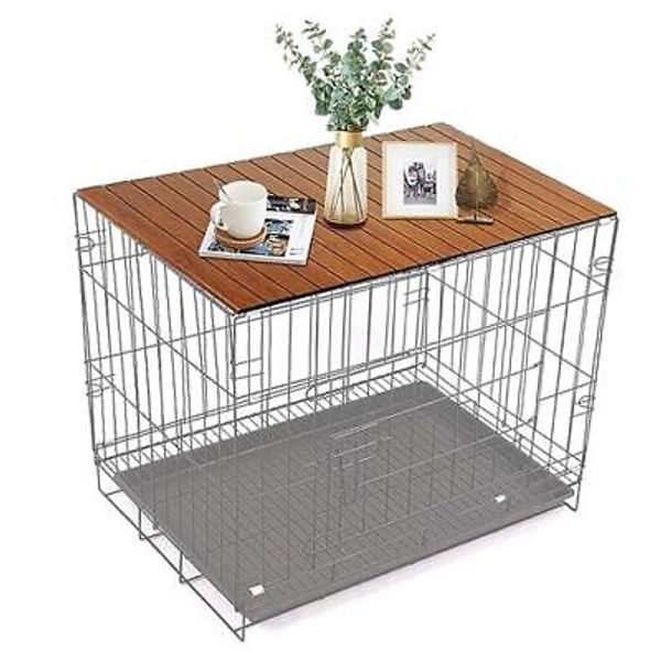 Pet Crate Table Topper – Foldable Wire Dog Kennel 41.7"L x 27.2"W x 0.4"H