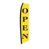 SSWBasics Yellow, Black "Open" Wave Flag - 134"H x 32"W