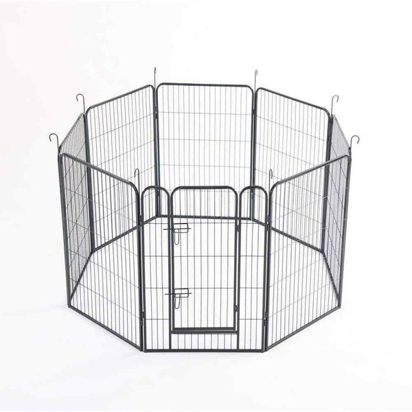 39.37 in. H 8 -Panels Heavy-Duty Metal Playpen Dog Kennel Dog Fence Pet Exercise