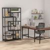 Tribesigns 8-Shelves Staggered Bookshelf, Rustic Industrial Etagere Bookcase for Office