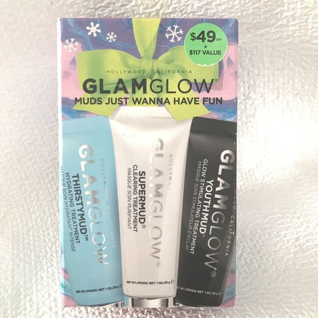 Glam Glow Muds Just Wanna Have Fun 3pc Set Famous Mudd Treatment NEW