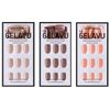 GELAVU Flexible Press On Nail Tips, Brown Basic, Set of 3