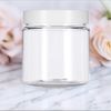 4 oz Clear PET Plastic Jar with White Foam Lined Lid (12 Pack) Refillable Empty Storage Containers