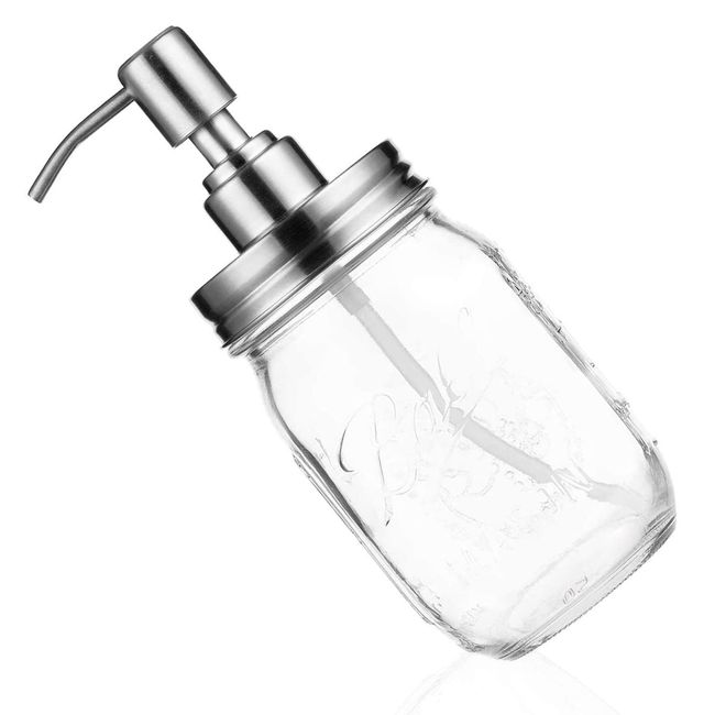 ZooYi Soap Dispenser, Clear Glass Spare Pump, Liquid, Shampoo Detergent Container, Bottle, Refill Container, Suitable for Kitchen, Bathroom, Washroom