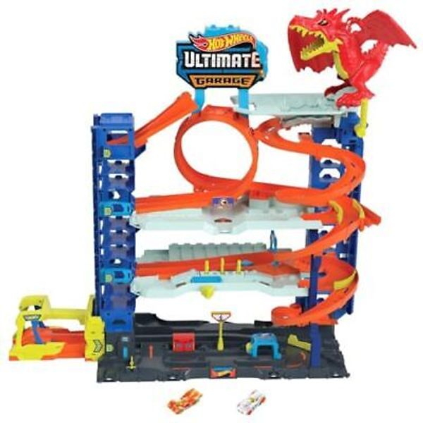 Hot Wheels City Toy Car Track Set Ultimate Garage with 2 Die-Cast Toy Cars & ...