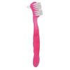 Denture Brush, Denture Toothbrush False Teeth Brush, False Teeth Brush, Dirt Removal, Plaque Removal Ergonomic Double Sided Soft Hair Safe Portable Professional (Pink)