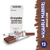 Broad Line Washable Markers, Broad Bullet Tip, Brown, 12/Box