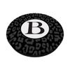 Monogram Letter B Initial Black Dark Grey Leopard Print PopSockets Swappable PopGrip