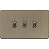 Knightsbridge 10AX 3G 2-way Toggle Switch - Antique Brass