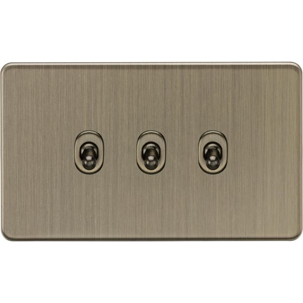Knightsbridge 10AX 3G 2-way Toggle Switch - Antique Brass
