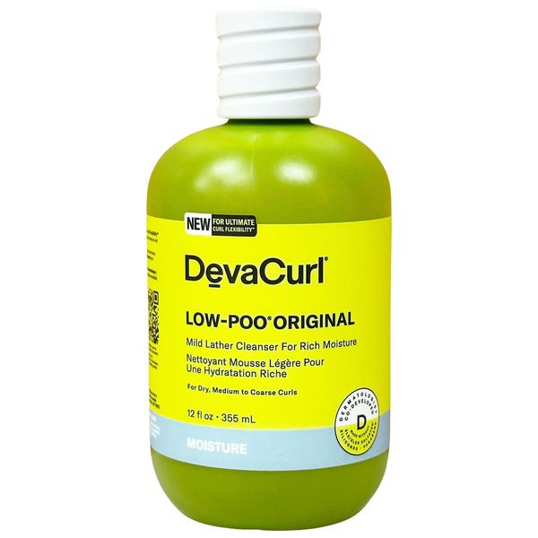 DevaCurl MOISTURE Low-Poo Original Mild Lather Cleanser Shampoo 12 oz / 355 ml