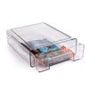 Smart Design Pull-Out Stackable Storage Bin - 9.8" D x 8.25" W x 3" H- Clear