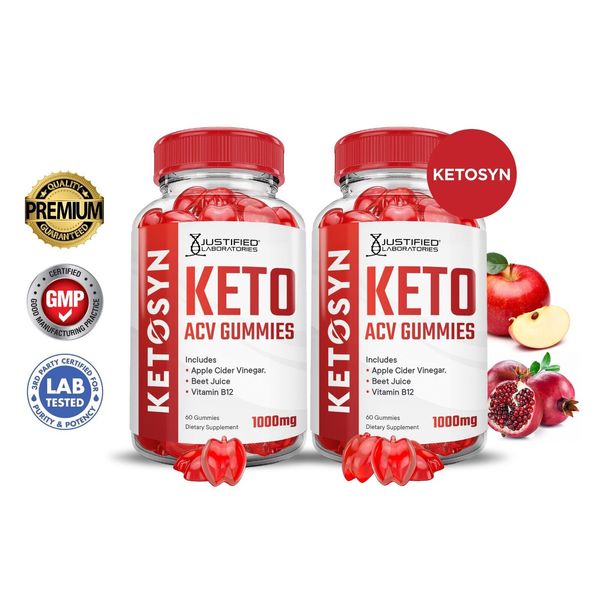 Ketosyn Keto ACV Gummies 1000MG Apple Cider Vinegar 120 Gummys