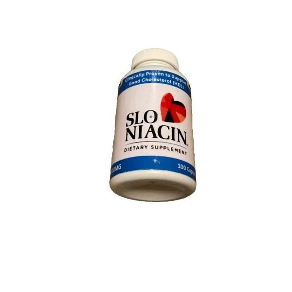 Slo Niacin 500mg, 100 Capsules Exp 10/2025 Support Good cholesterol (HDL)