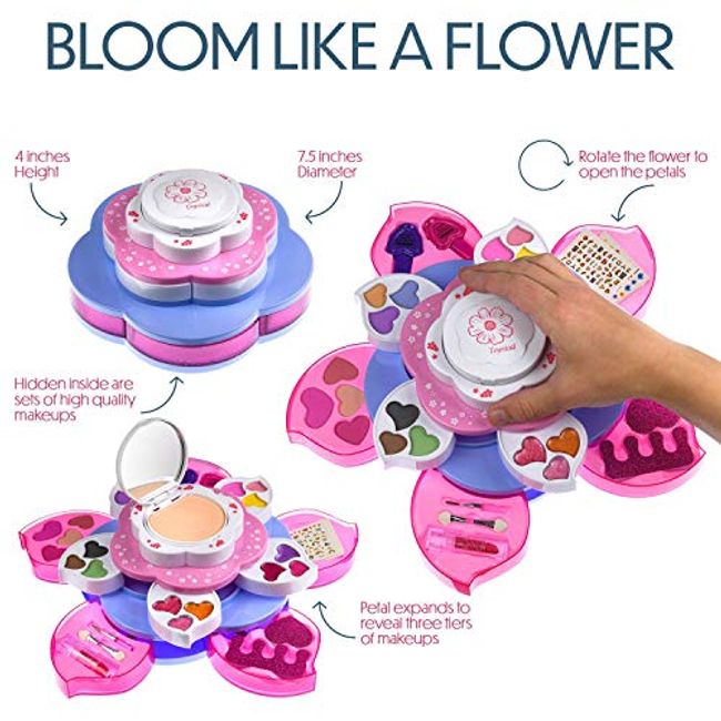 Toysical Kids Makeup Kit for Girl - Flower Shaped Makeup for Kids, Washable  Non Toxic Makeup kit for Girls - Birthday and Christmas Makeup Kit for