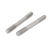 Sourcingmap M8 x 80mm Tight Adjustable Push Rod Double End Thread Stud Silver Tone 10pcs