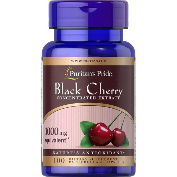 NEW Black Cherry Extract 1000mg 100 Count by Puritans Pride (19373)