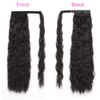YEESHEDO 2 Pack Ponytail Extensions, Wrap Around Yaki Ponytail Extension and Curly Ponytail Magic Hairpiece Synthetic Hair Extension For Women (24inch,Black)