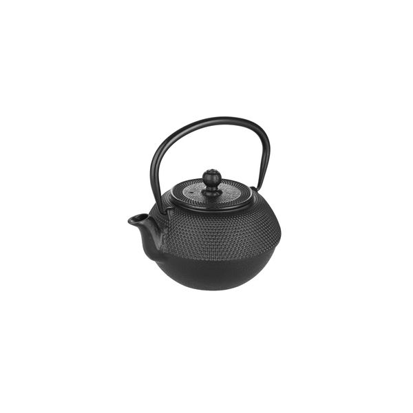 IBILI Cast Iron Black Teapot, 0.3 Litres, Enamel Interior, Induction Safe, 13 x 13 x 9 cm