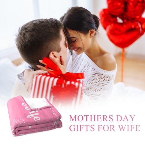 DOCRAGI Wedding Anniversary Romantic Birthday Gifts for Wife Her Women from Husband, Wife Birthday Gift Ideas, Pink Throw Blanket for Couch
