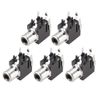 sourcing map PCB Panel Mount Single RCA Socket Female Jack Audio Video AV Connector Black 2pins 5Pcs