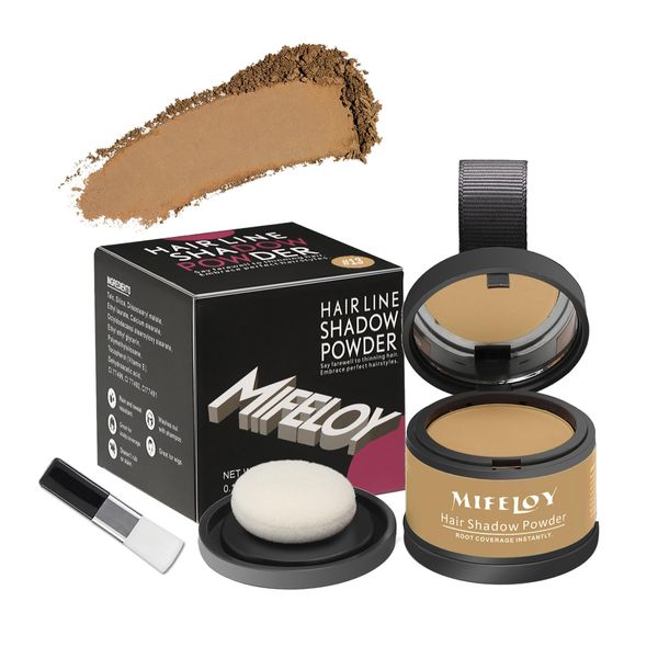 MIFELOY Unsichtbares Ansatzpuder, Männer Wasserfestes Haaransatz Puder, Frauen Soforteffekt Concealer zur Haarverdichtung, Haar Abdecken zum Ansatz kaschieren Dünne Stellen Kahle Graue, Dunkelblond