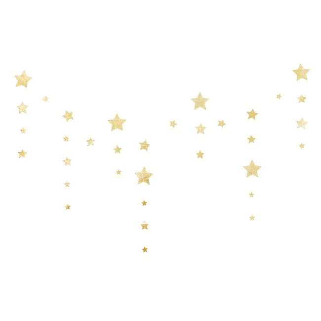 regalo Star Garland, Double Sided (78.7 inches (200 cm), Decoration, Star-shaped Decoration, Kindergarten, Nursery Decoration (Gold)