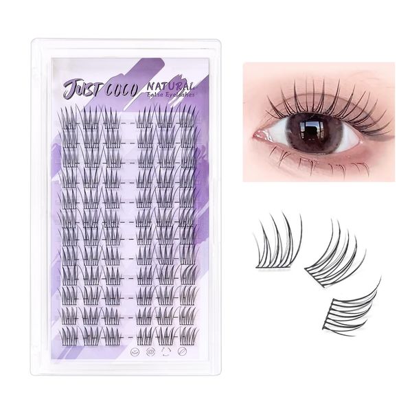 justcoco Partial False Eyelashes, Natural, Partial False Eyelashes, False Eyelashes, Bunch, Large Capacity, Natural, Handmade False Eyelashes (PureMoon 01)