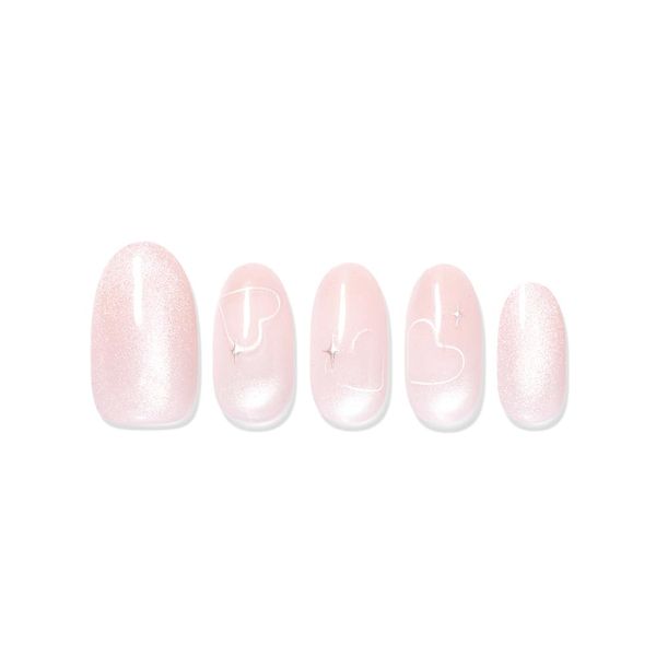 DASHING DIVA Magic Press Blushing Heart Nail Tips, 30 Tips, Magic Press Blushing Heart 30 Tips