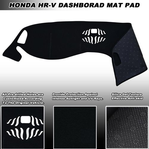KEEGTBOX Dashboard Mat Cover Interior Center Console UV Rays Protector Compatible with Honda HR-V HRV LX Sport EX-L 2023 2024 2025 Dash Board Mat Carpet Accessories