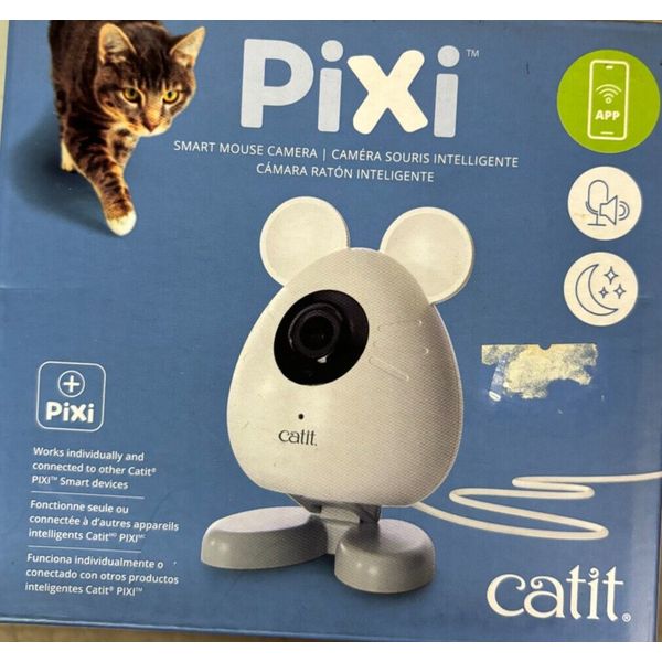 Catit Pixi Smart Mouse Camera Cat Pet Monitoring App Controlled HD Video Monitor