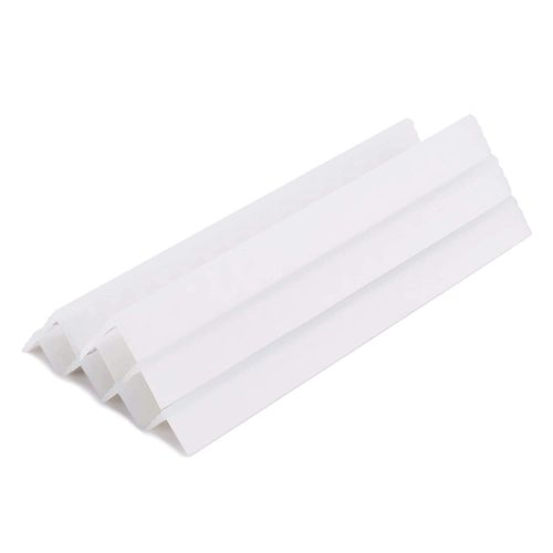 LONGFITE Corner Guard, Injury Prevention, Corner Cushion, Surface Ripples, 9.8 inches (25 cm) x 8 Pieces, Baby Safety Cushion, Double Sided Tape Included, Furniture, Nursery, L-Shaped, Silicone, White Translucent