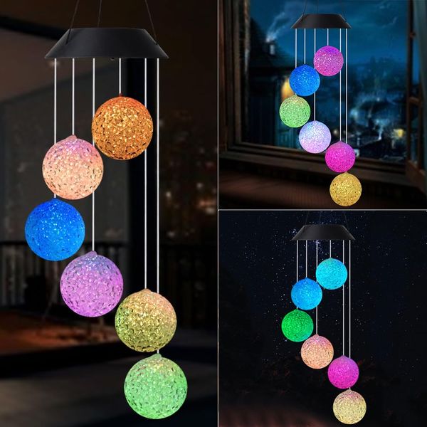 Yard Decor Lights,Crystal Ball Solar Wind Chimes Outdoor,2023 for All Father/mom/Women/Grandma/Daughter/Aunt/Friend/Wife and Sister.,Gardening Gift, dad Birthday Gift, Garden Decor