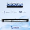 24-Port Keystone Jack Blank Patch Panel Plate Cat5e Cat6 RJ45 19" Rack Mount 1U