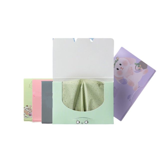 USTNIR 600 Blätter Öl Absorbierende Gewebe Öl Absorbierendes Papier Weich Öl Löschpapier Blätter, Blotting Paper für Männer Frauen(6-Stil)