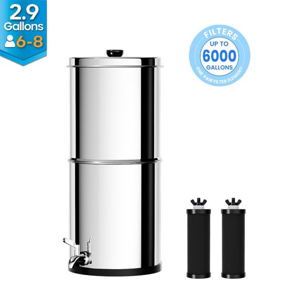 Water Filtration System 2.9 Gallons 3-Stage 304 stainless