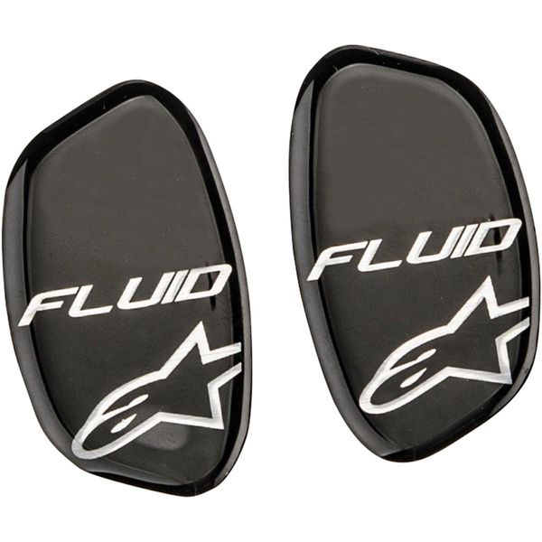 Alpinestars Fluid Knee Brace Replacement Hinge Cover Stickers Black/Silver OS