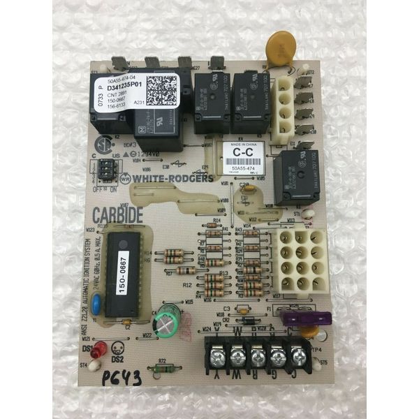 White Rodgers D341235P01 Furnace Control Circuit Board 50A55-474 used #P643