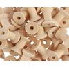 CleverDelights 1 1/8" x 7/8" Wood Spools - 100 Pack - Empty Craft Spools