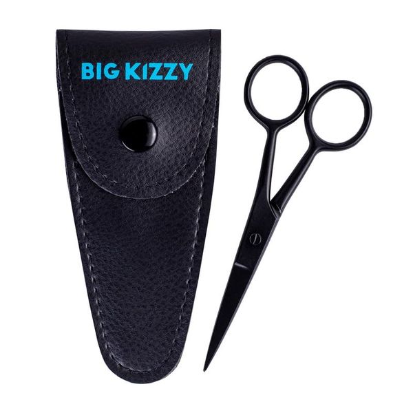 Big Kizzy Small Scissors for Weft Extensions - sharp enough to cut extension panels, nylon sewing thread, and cotton sewing thread - comes with leather pouch