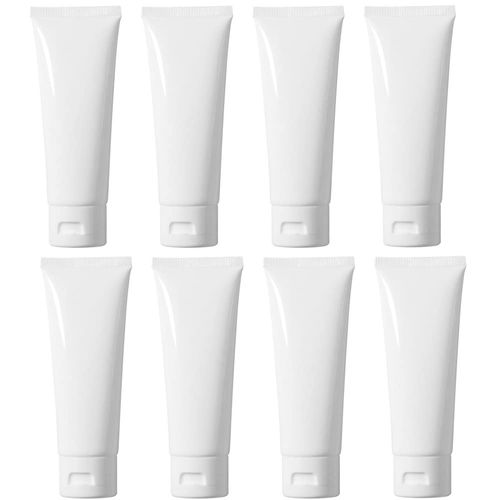 12PCS Refillable Empty Plastic Tubes White Cosmetic Storage Containers Plastic Soft Tubes Bottle for Package Facial Cleanser Hand Cream Cosmetic Lotion(100ML)