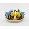 Appletree 2-Inch Ceramic Bee Salt and Pepper with Honeycombed Tray, Yellow