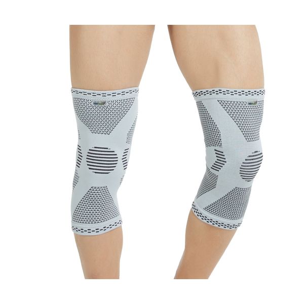 Neotech Care Bamboo Fiber Knee Support - Lightweight, Elastic, Comfortable & Breathable Fabric - Sleeve Brace for Men, Women, Youth - Right or Left - Grey (Size L, 1 Unit)