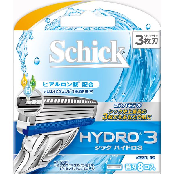 Schick Hydro 3 Replacement Blades, 8 Pieces