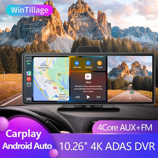 10.26 4K ADAS Dash Cam Wireless CarPlay & Android Auto Dashboard