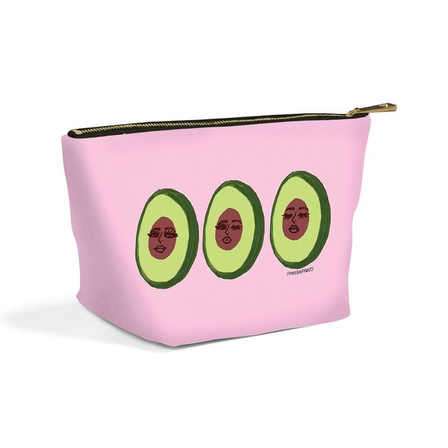 Studio Oh! Cosmetic Bag for Makeup & Toiletries Avocadoze - Fully Lined, Spacious Size: 8.25" W x 5.5" H x 2.75" D Clutch Pouch with Full Zip Closure