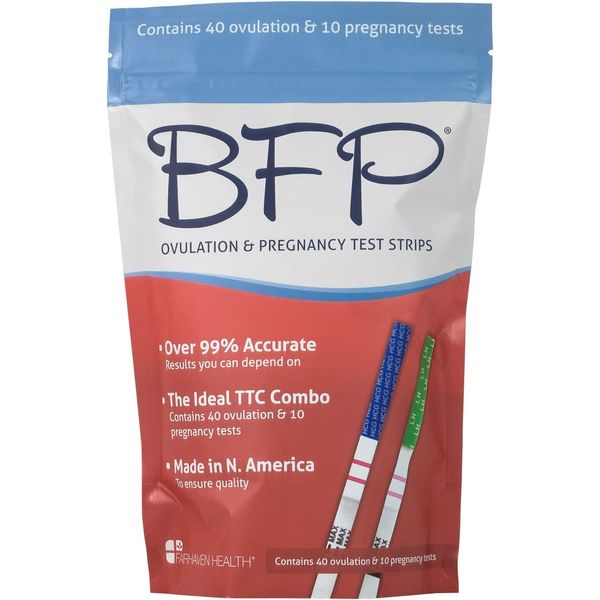 Fairhaven Health BFP Kit - 40 Ovulation and 10 Pregnancy Test Strips – Monitor LH and HCG Levels- Early Detection at Home for Women Trying to Get Pregnant - Made in North America