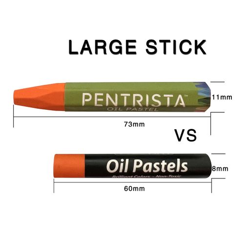 PENTRISTA Oil Pastels Set of 48 Assorted Colors, Non-Toxic Soft Oil Pastel Crayons for Smooth Drawing and Blending,Oil Pastels for Artists, Kids,Beginners, Students, 1 Sharpener and 1 Pastel Holder